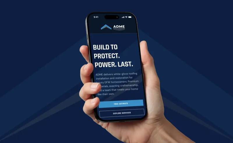 ADME Roofing website preview