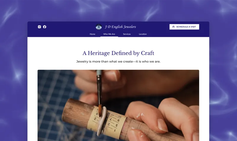 JD English website preview