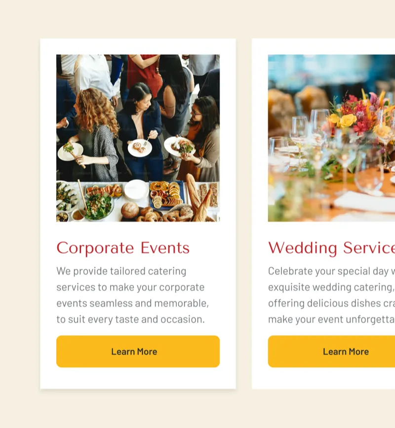 Tattle Tales Catering website preview